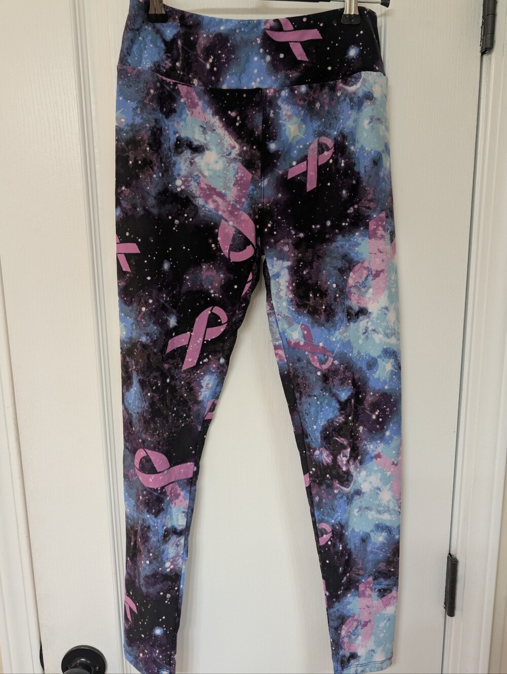 LuLaRoe Breast Cancer Awareness Galaxy Print Pink Ribbon Leggings